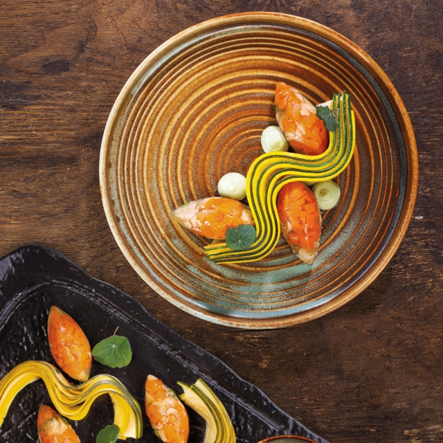 TYMBALIKI WEGAŃSKIE / piklowana cukinia / majonez pietruszkowo-chrzanowy